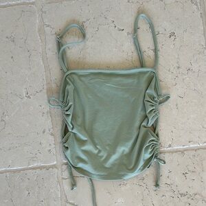 Papermoon Green Ruched Tie Front Camisole
